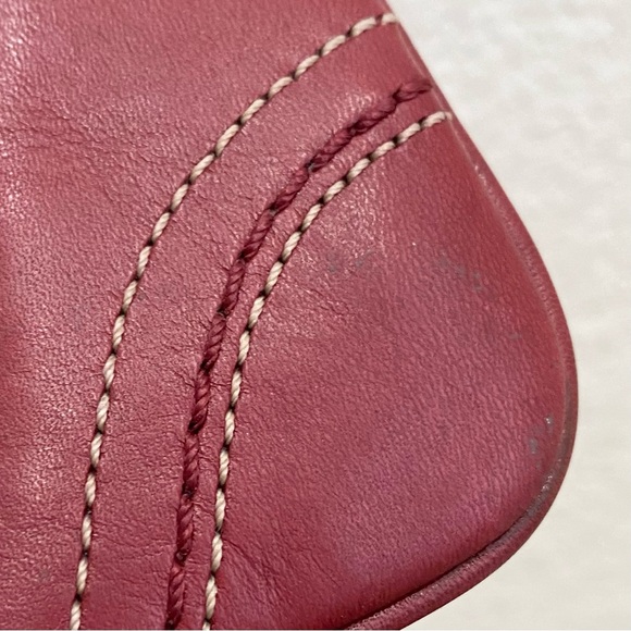 Coach Red Wine Leather Wristlet Small - Picture 5 of 10